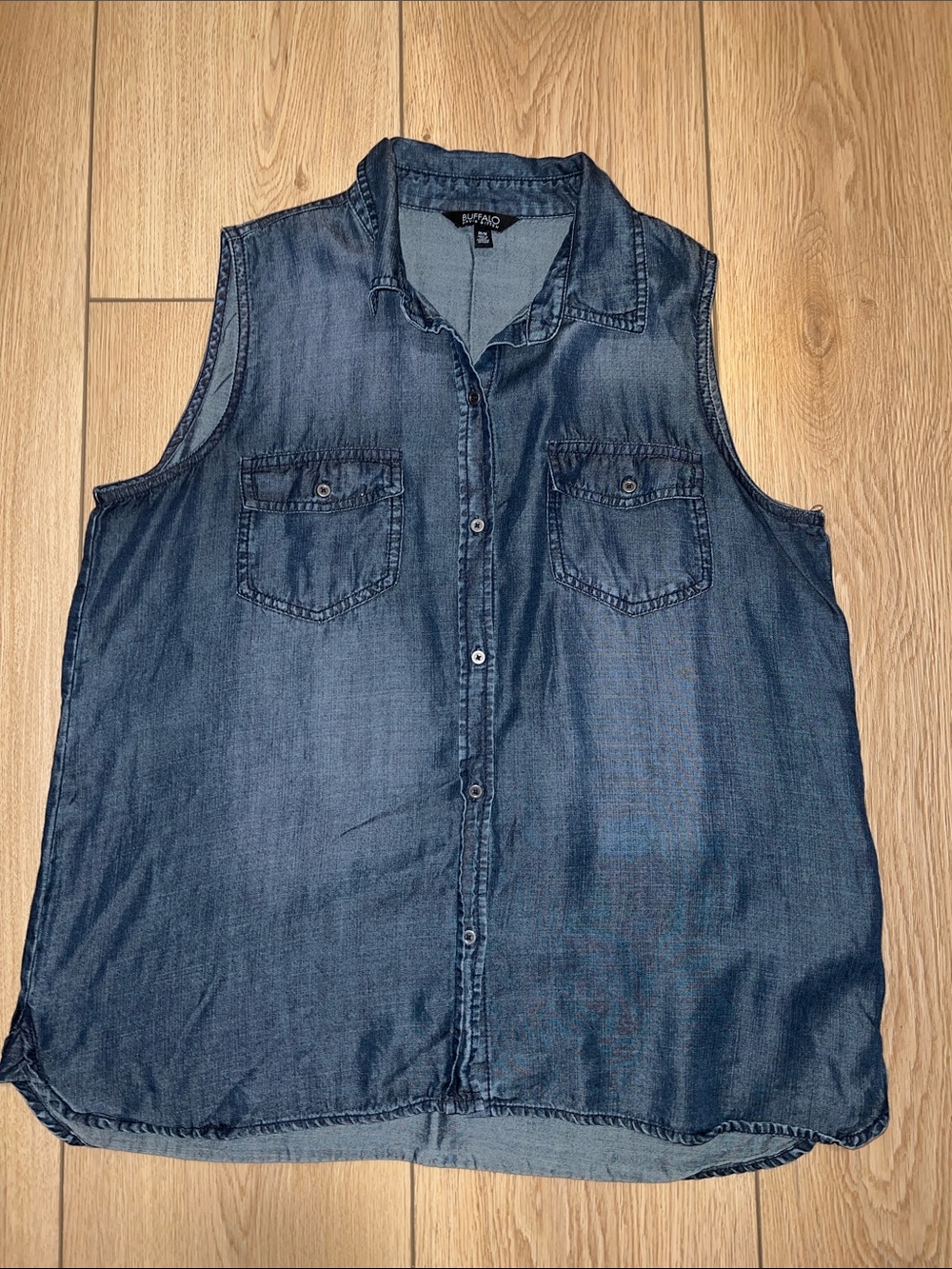Buffalo David Bitton Dark Denim Sleeveless Button-Up